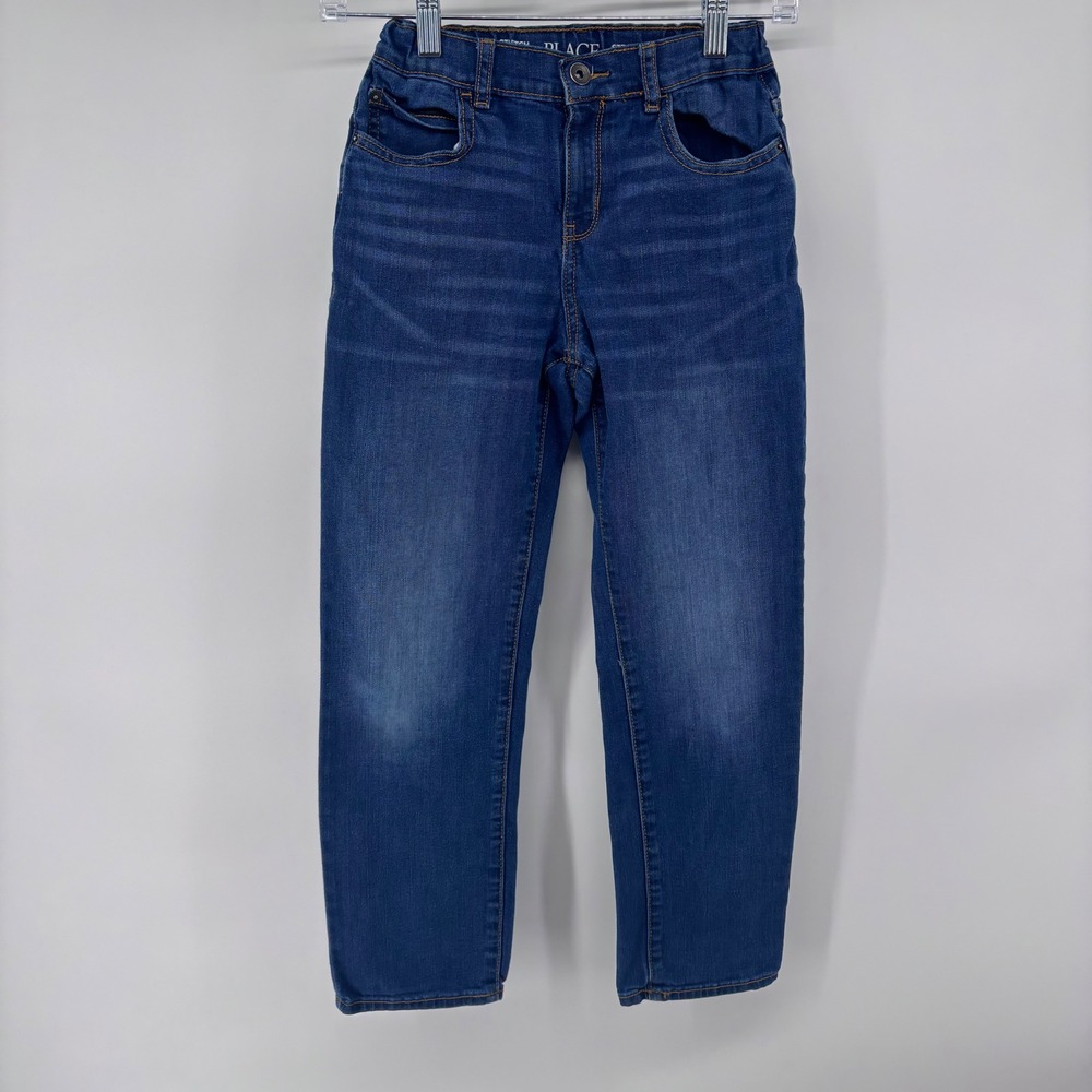 The Children's Place Boys Straight Leg Dark Wash Denim Jeans - Sizeโ 10